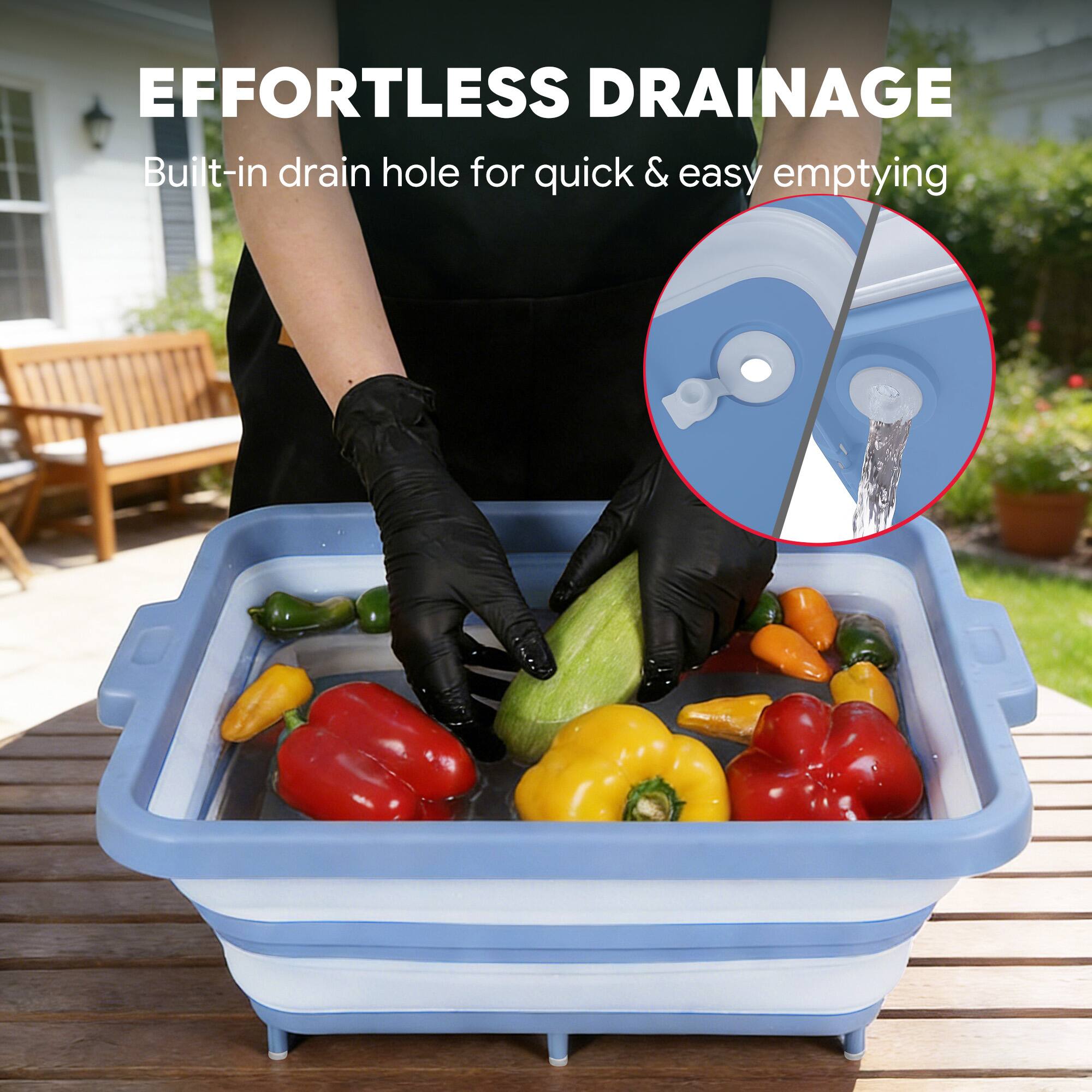 EFFORTLESS DRAINAGE  
Built-in drain hole for quick & easy emptying