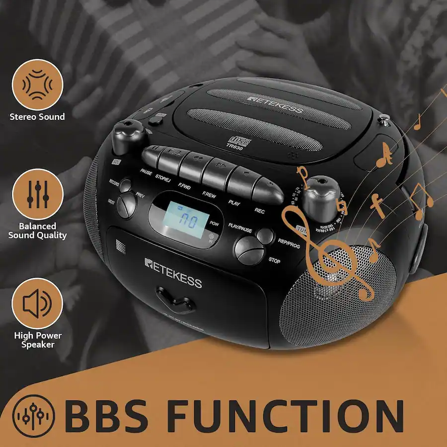 Recording Transcipt Example Retekess TR630 CD Cassette Player, Boombox CD Player | for Family, AM ...