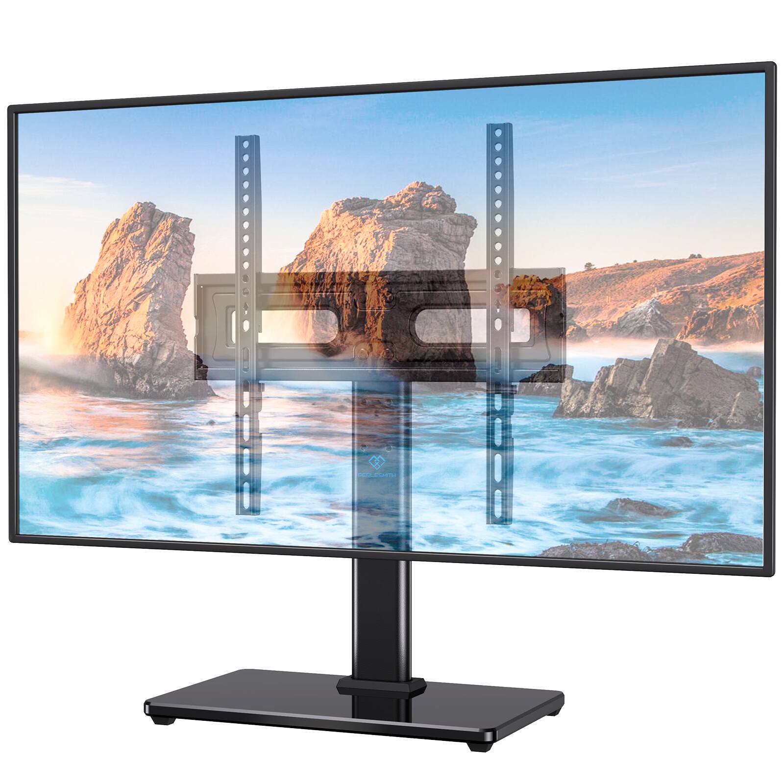 Alt View 5. Perlesmith - Universal TV Stand for 32"-60" TVs, Height Adjustable, Swivel, Supports Up to 88lbs, VESA 100x100 –400x400mm, PSTVS28B - Black.