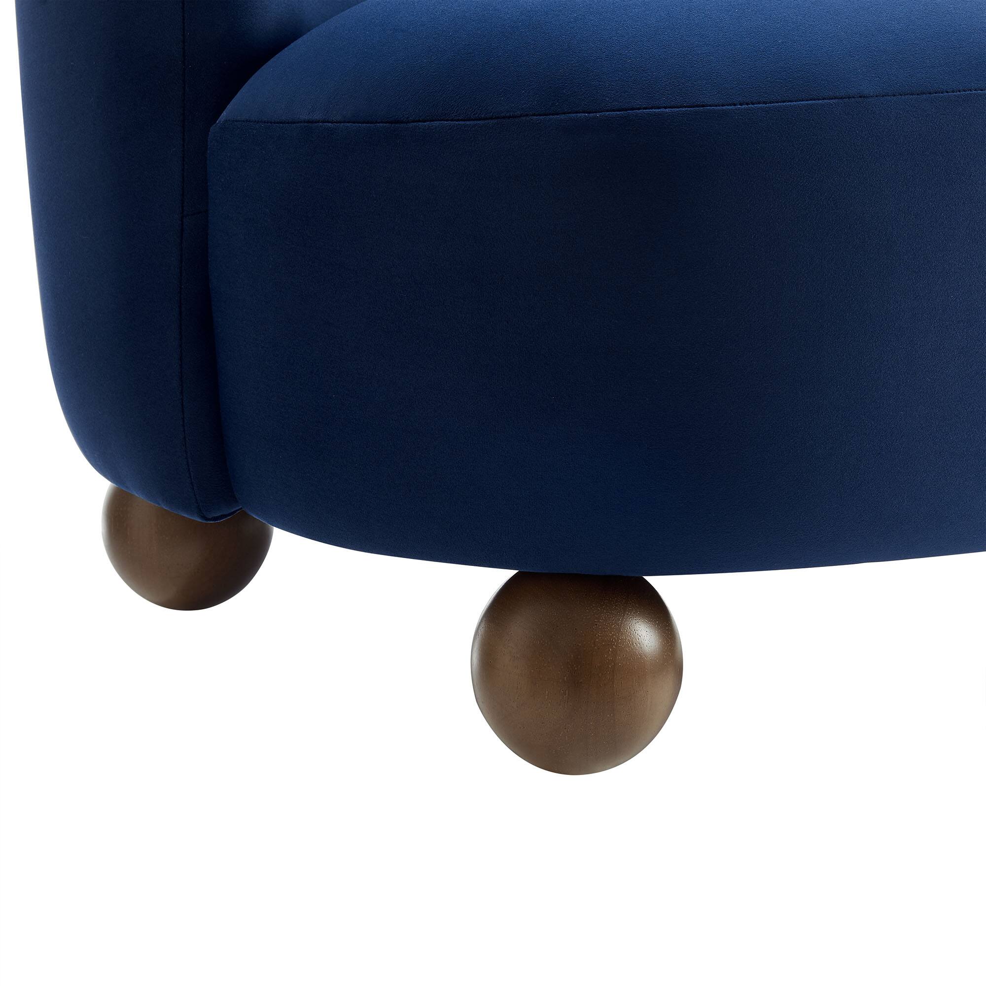 Alt View 5. Modway - Monroe Performance Velvet Accent Chair by Modway - Midnight Blue Walnut.