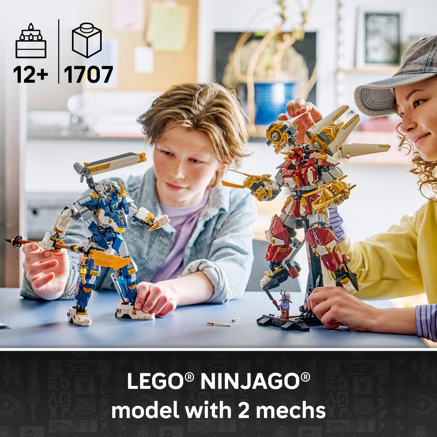 12+ 1707 LEGO NINJAGO model with 2 mechs