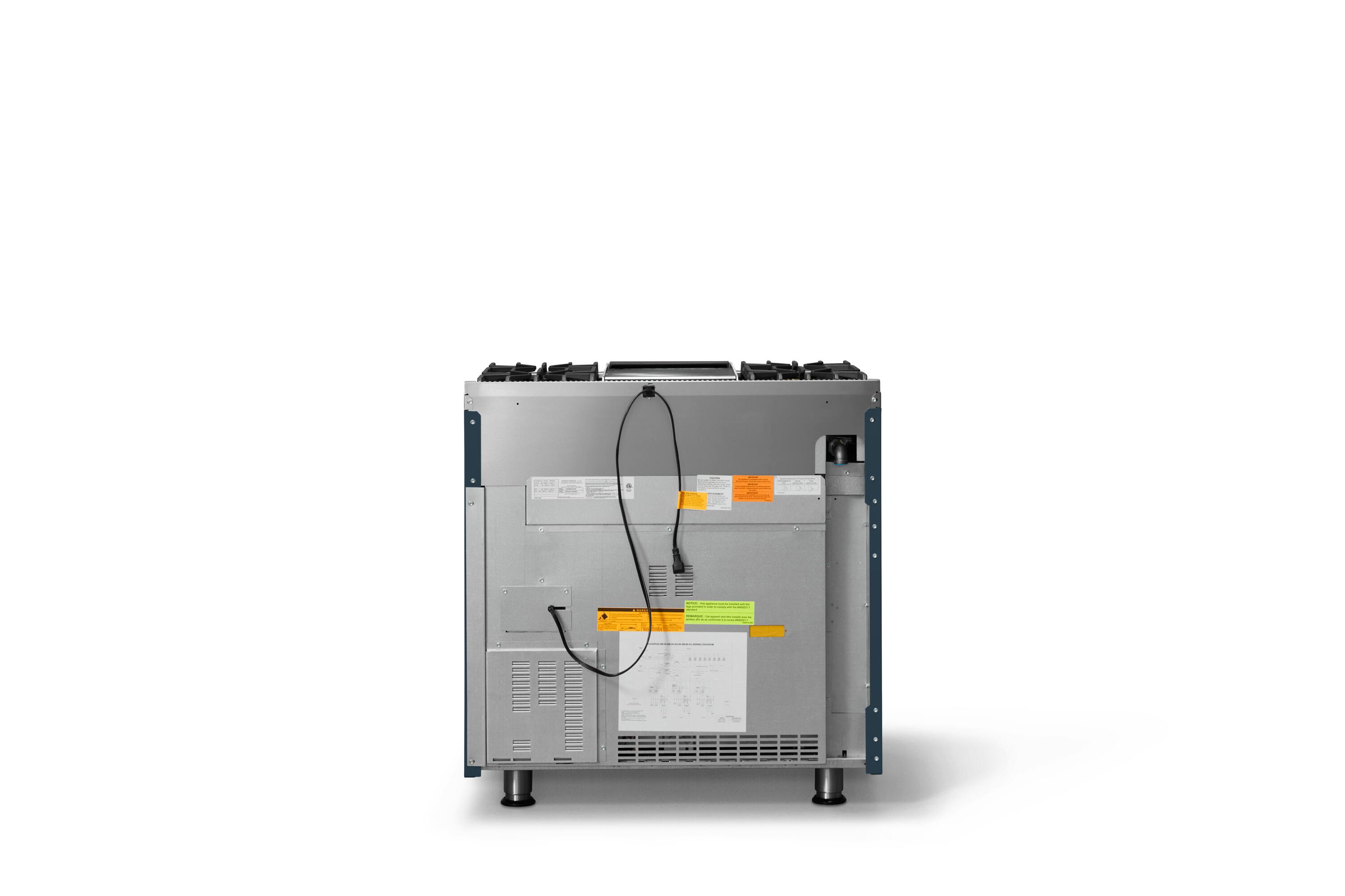 Back. Viking - 5.1 Cu. Ft. 36"W Freestanding LP Gas Sealed 4 Burner Range with Griddle - Squall.