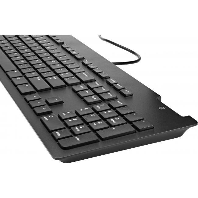 Alt View 3. HP - HP USB Business Slim Smartcard Keyboard - Cable Connectivity - USB Interface - Key Light Indicators - Membrane Keyswitch - Black.
