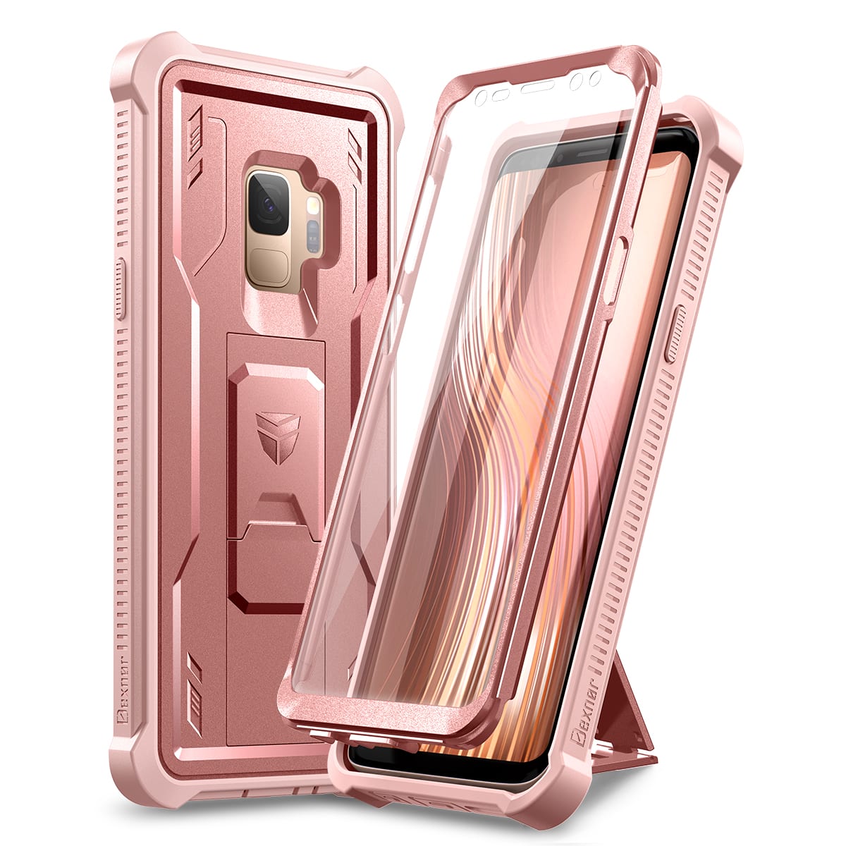 Dexnor - Case for Samsung Galaxy S9 Heavy Duty Military Grade Protection Shockproof Protective Cover - Rose Gold