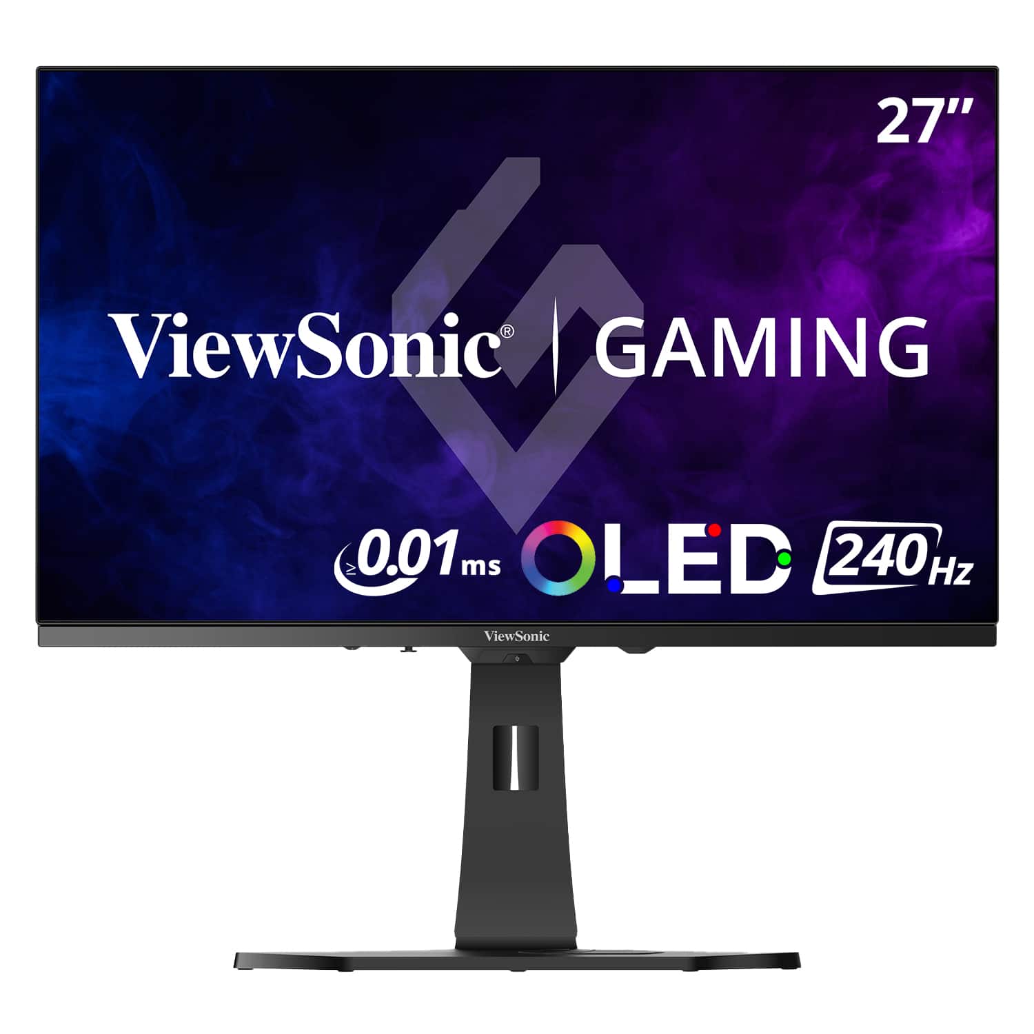 The text on the image is: "27" ViewSonic 4 GAMING IV 0.01 ms OLED 240 Hz ViewSonic."