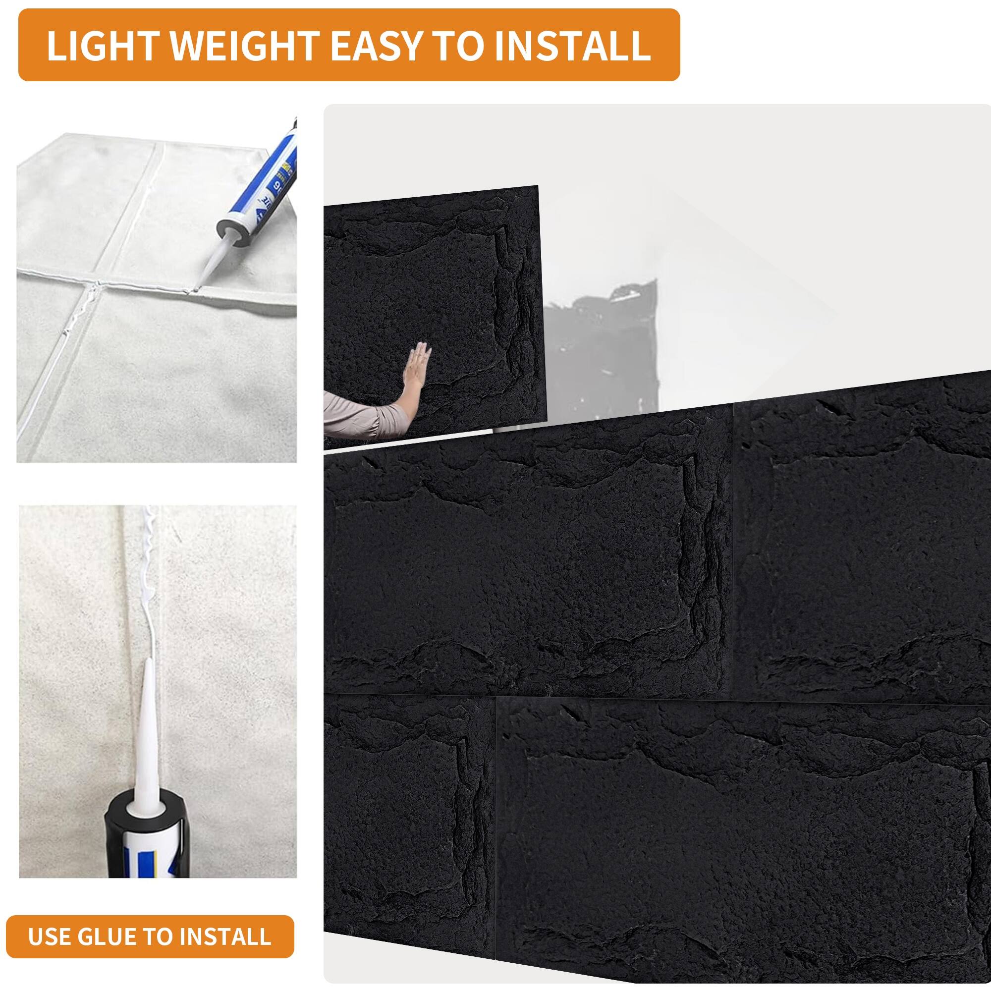 LIGHT WEIGHT EASY TO INSTALL  
USE GLUE TO INSTALL
