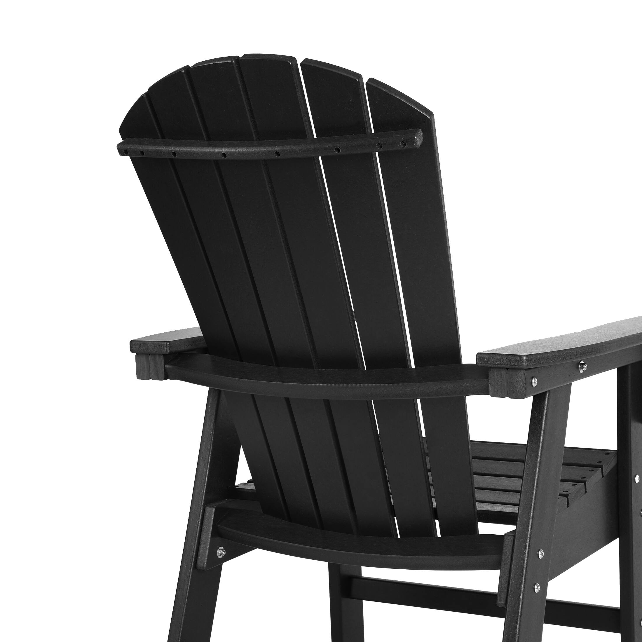 Alt View 5. WestinTrends - WestinTrends Dylan Outdoor Patio Shell-back Adirondack Dining Chair Weather Resistant - Black.