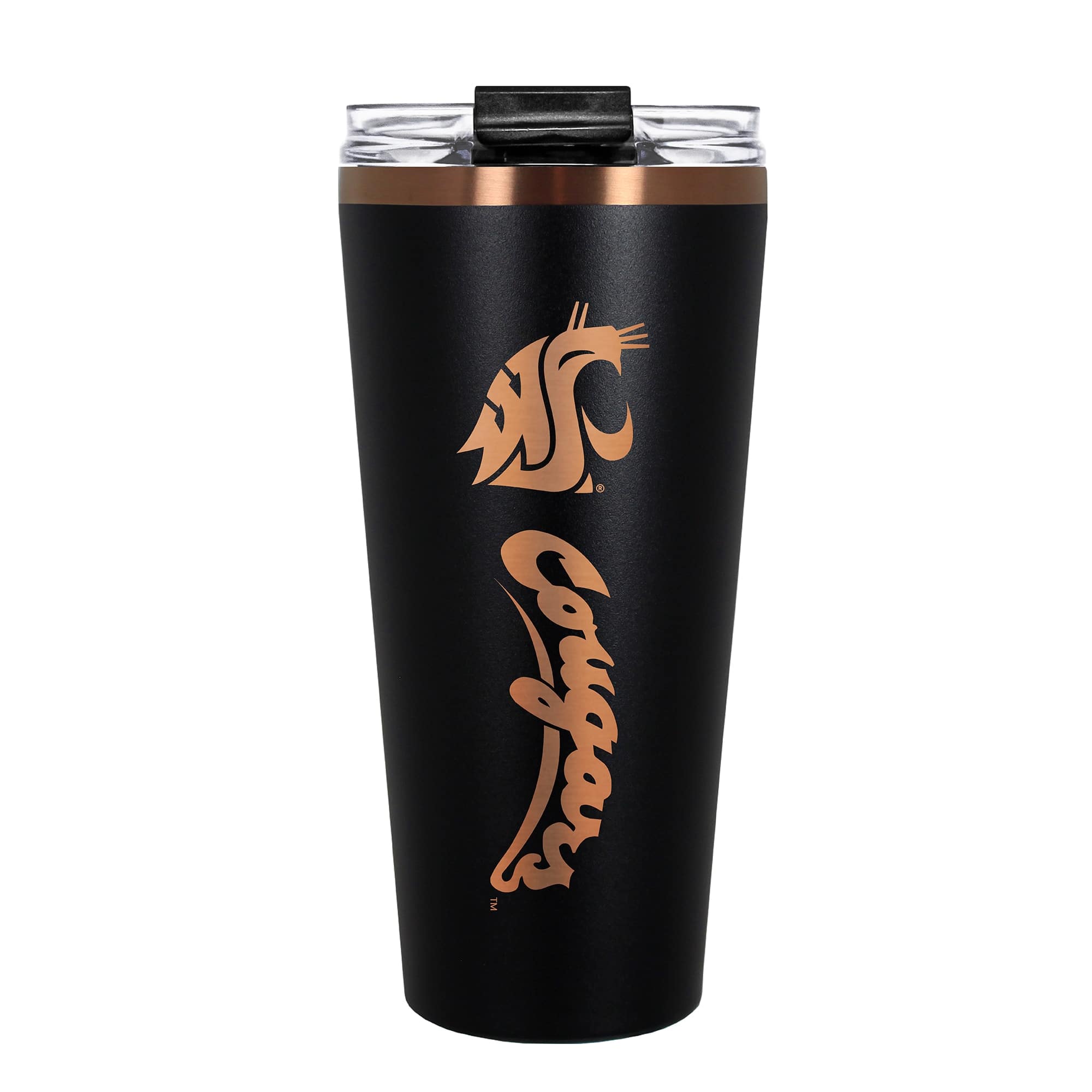 Front. Great American Products - Washington State Cougars 30oz. Big Slim Tumbler - Black.