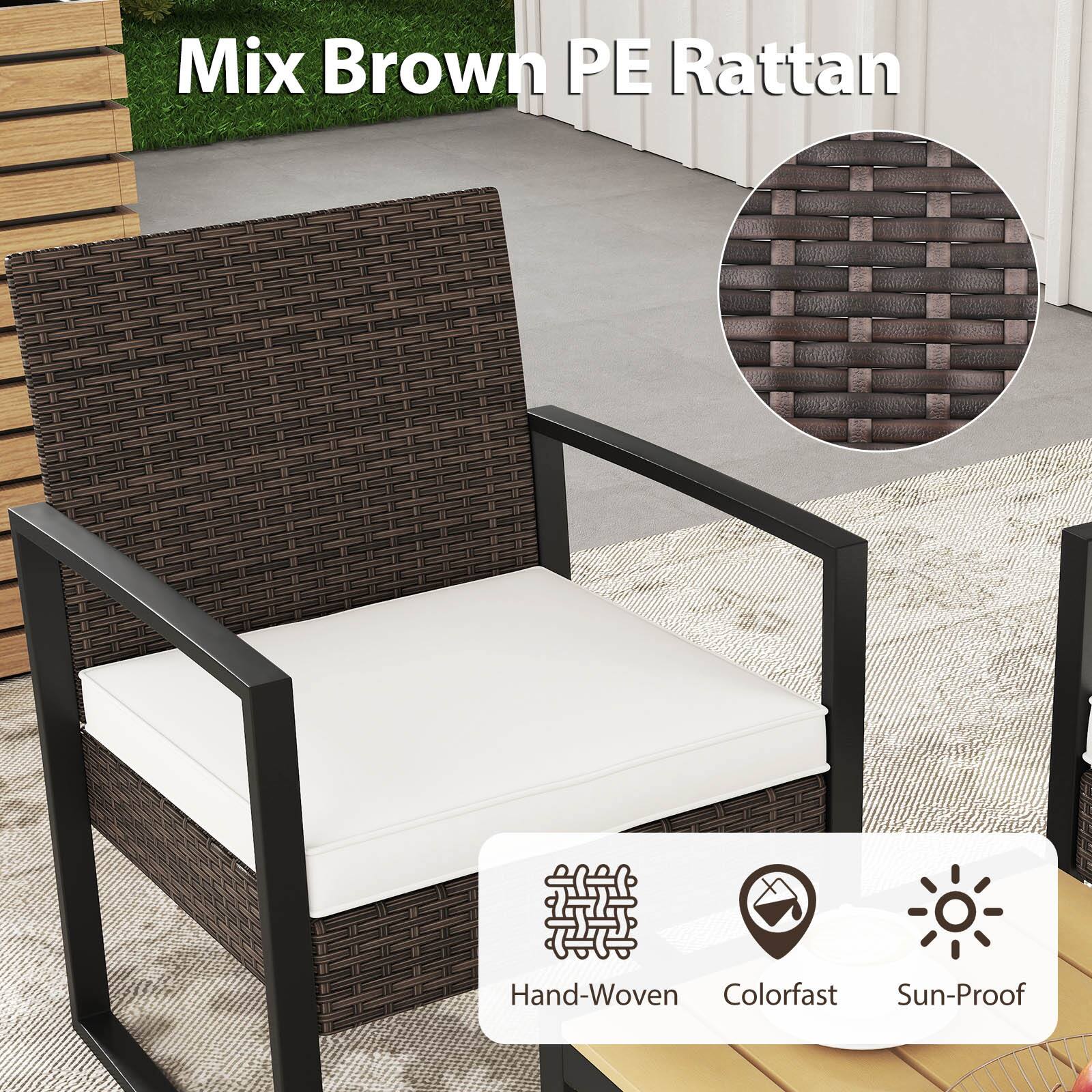 Mix Brown PE Rattan

Hand-Woven  
Colorfast  
Sun-Proof