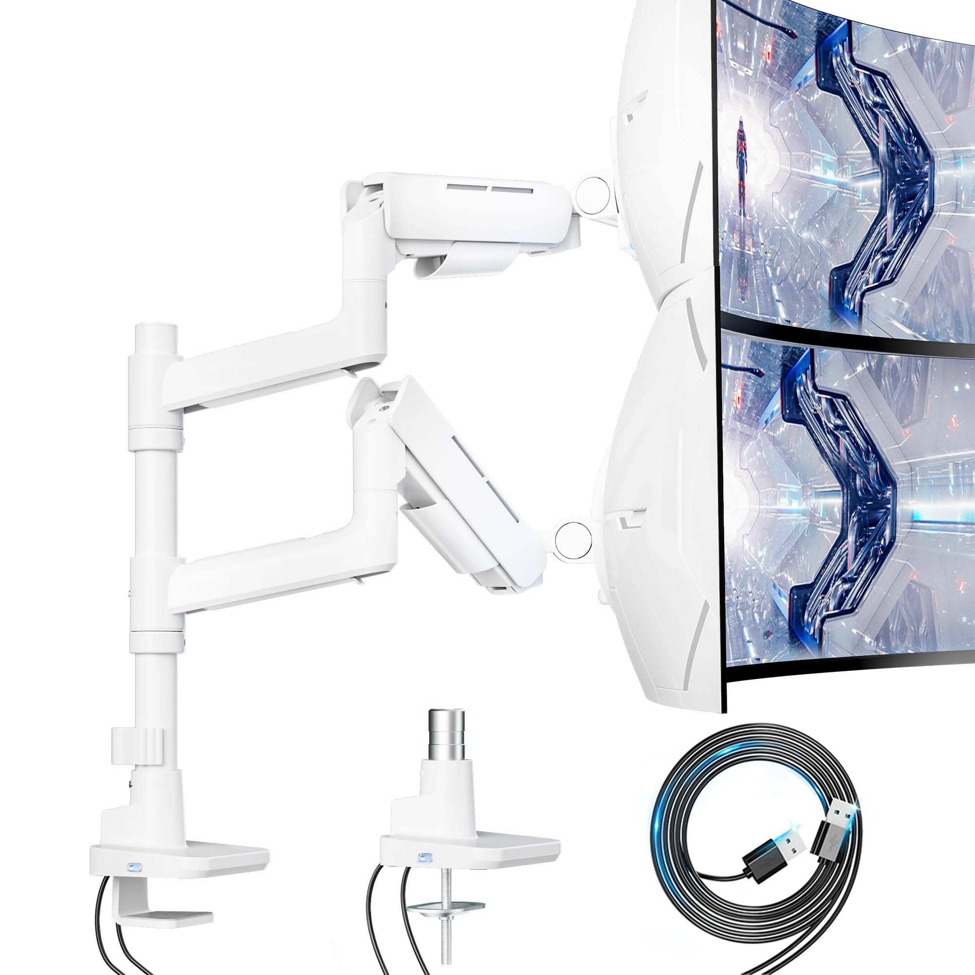 Cedar Assembly Dual Monitor Mount For Ultrawide Heavy Duty Curved ...