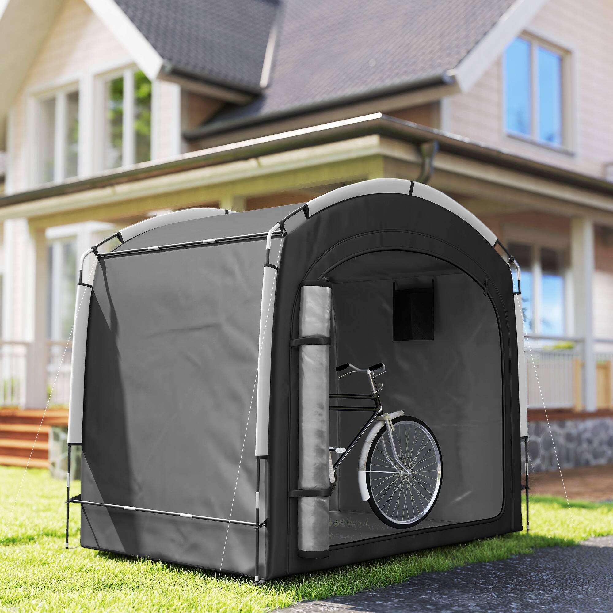 Alt View 7. Outsunny - Storage Shed Tent - Black.