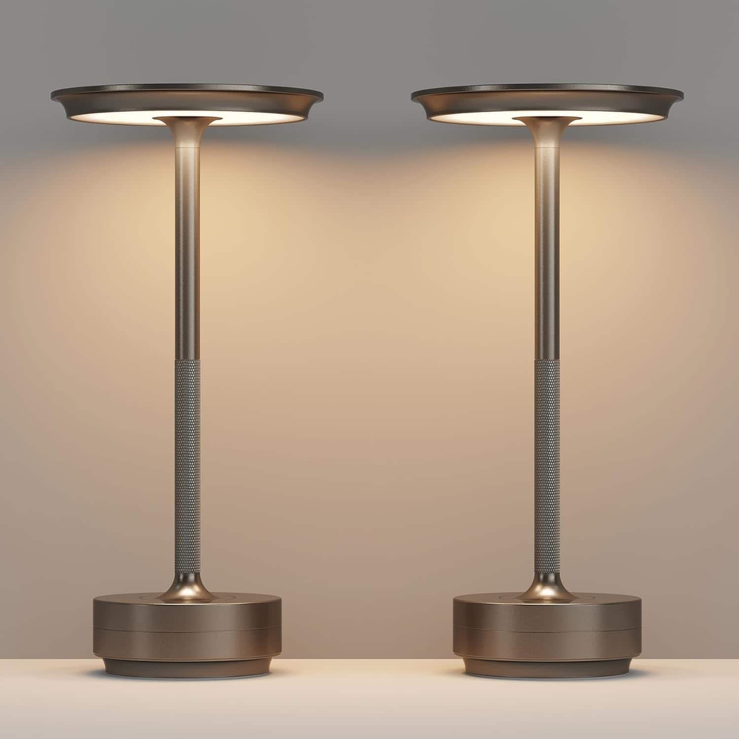 FINEAK - 2-Pack Cordless Rechargeable LED Table Lamps for Indoor/Outdoor - Cafe