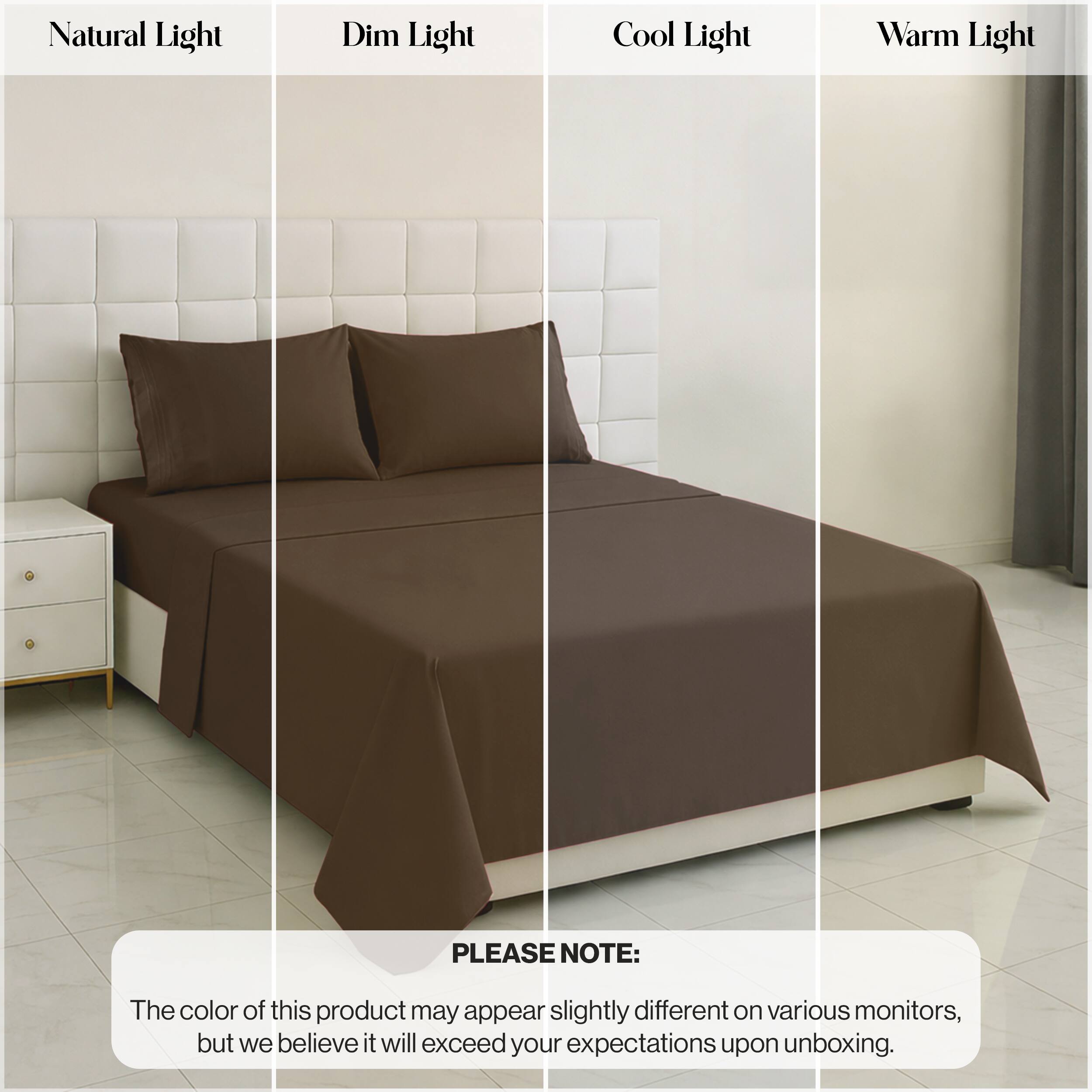 Natural Light  
Dim Light  
Cool Light  
Warm Light  

PLEASE NOTE:  
The color of this product may appear slightly different on various monitors, but we believe it will exceed your expectations upon unboxing.