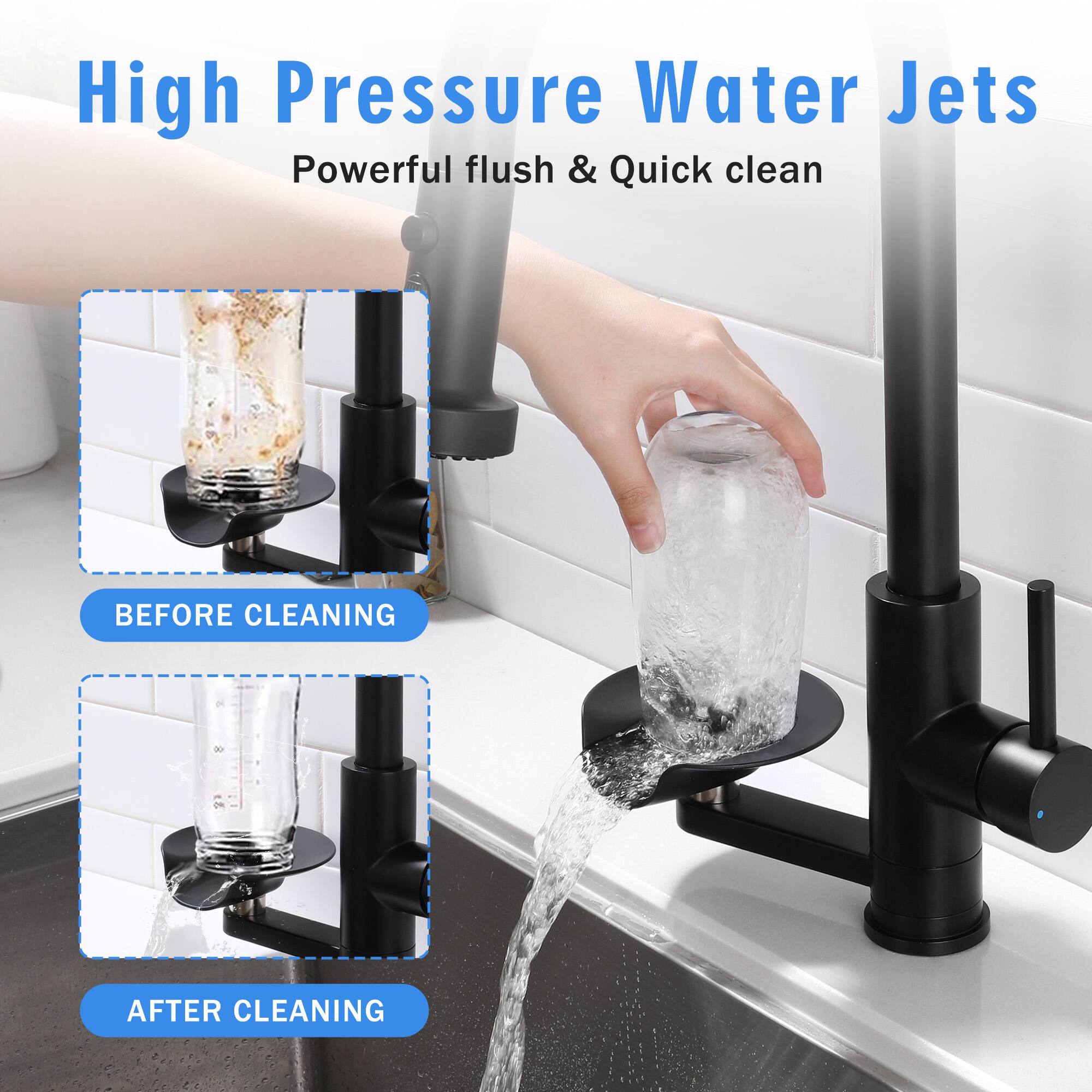 High Pressure Water Jets  
Powerful flush & Quick clean  

BEFORE CLEANING  

AFTER CLEANING