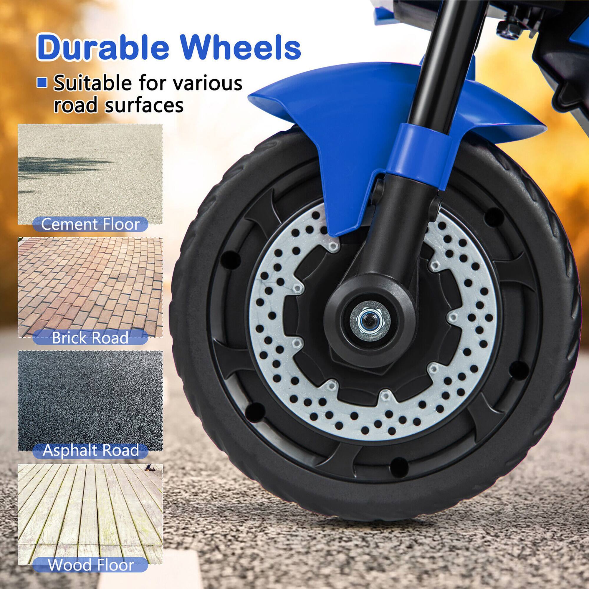Durable Wheels  
- Suitable for various road surfaces  
  - Cement Floor  
  - Brick Road  
  - Asphalt Road  
  - Wood Floor