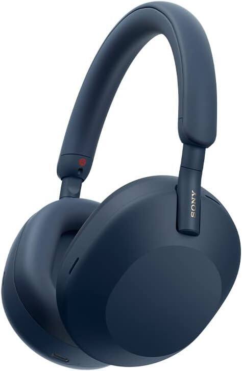 Sony - WH-1000XM5 Noise-Canceling Wireless Over-Ear Headphones Bundle - Blue