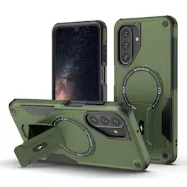 UUCOVER - Magnetic Case for Samsung Galaxy A17 5G with Kickstand, Compatible with MagSafe Shockproof Rugged Protective Phone Cover - Armygreen
