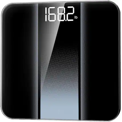 Front. FINEAK - Digital Body Weight Scale-Precision LED, Tempered Glass Design - Silver.