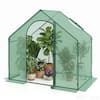 Front. Costway - 6 x 3 x 5.5FT Mini Walk-in Greenhouse with PE Cover Rustproof PE-Coated Metal Frame - Green.