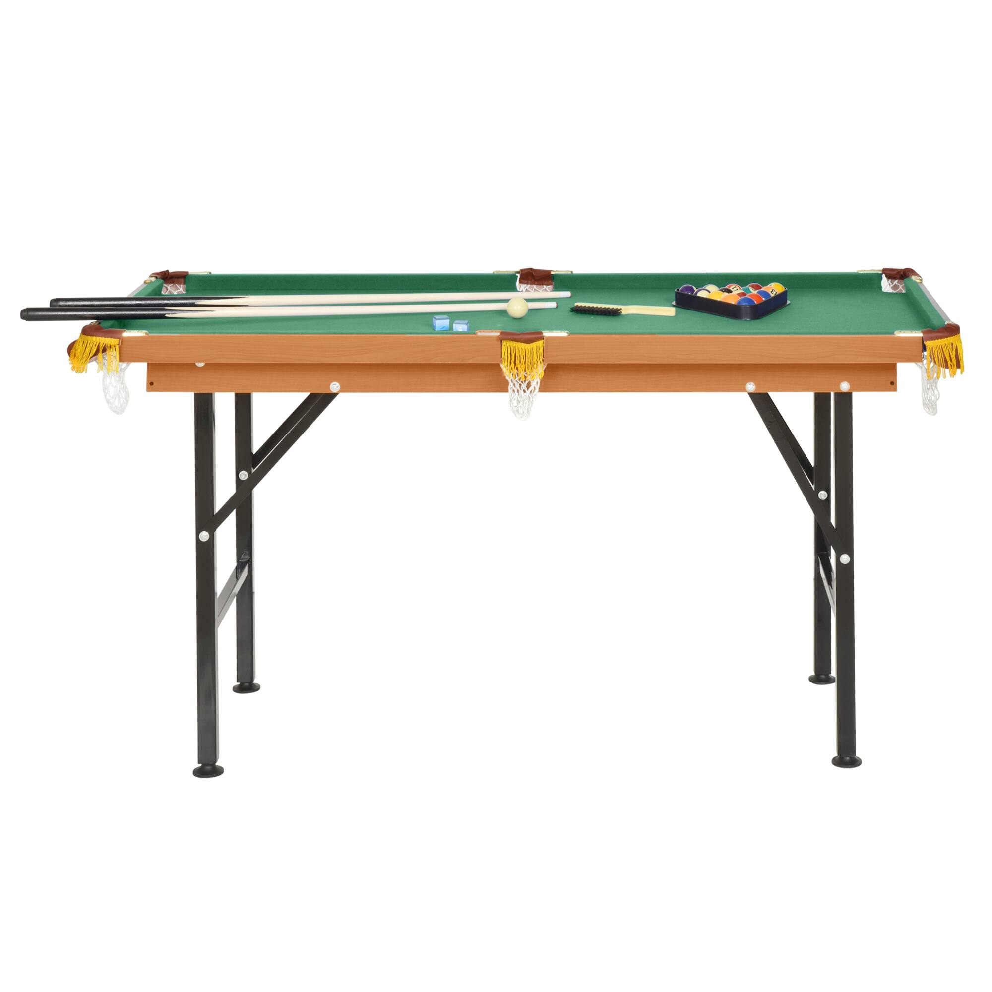 Front. Soozier - Portable Folding Billiards Table Game Pool Table for Whole Family Number Use With Cues, Ball - Green.