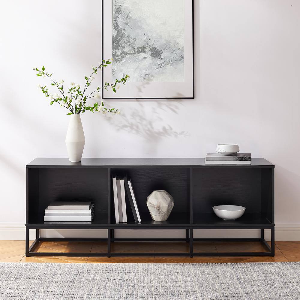 Alt View 6. Crosley Furniture - Enzo Large Record Player Stand With Vinyl Storage - Black.