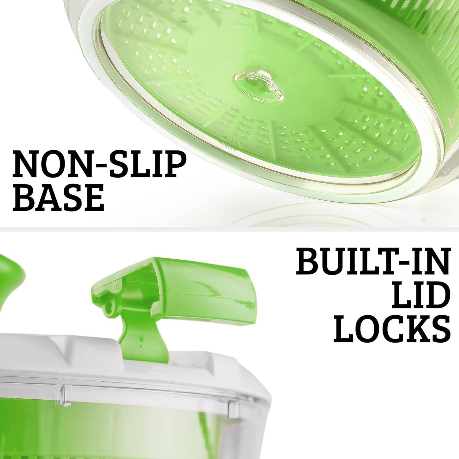 NON-SLIP BASE  
BUILT-IN LID LOCKS