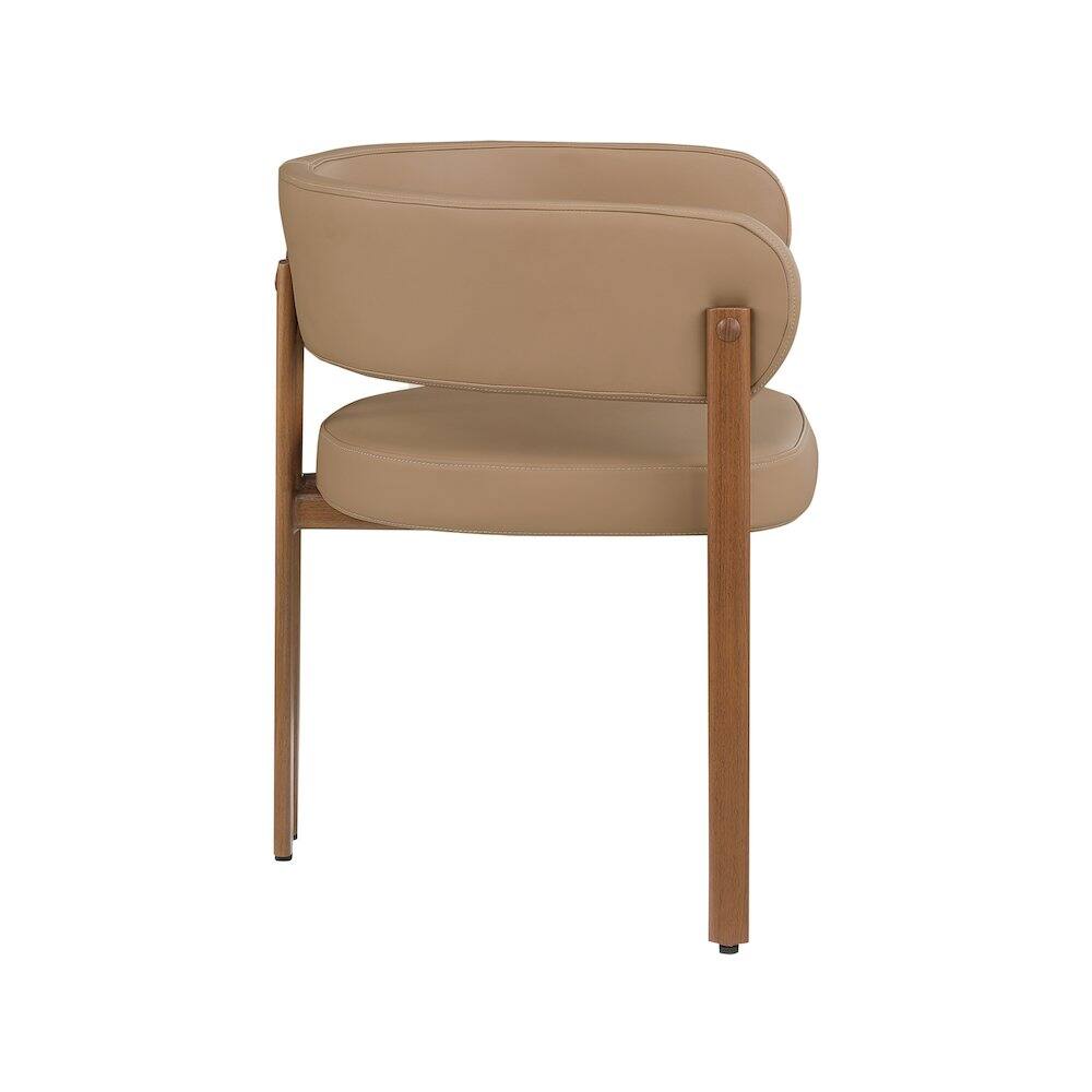 Alt View 3. Meridian Furniture - Gideon Tan Vegan Leather Dining Chair, Set of 2 - Brown.