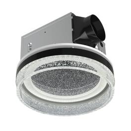 Akicon - N5 Decorative 110 CFM 1.5 Sone Ceiling Bathroom Exhaust Fan with Dimmable and Starry Light, Round - Black