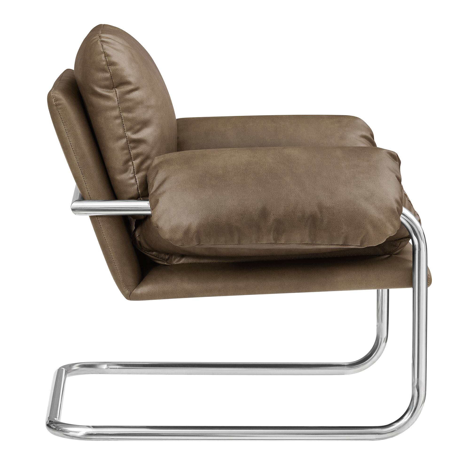 Alt View 2. Modway - Ansel Vegan Leather Accent Chair by Modway - Mushroom.