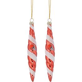 The Memory Company - Cleveland Browns Two-Pack Swirl Blown Glass Ornament Set - Multicolor