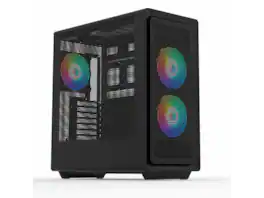 Rosewill - Helium Air Mid Tower E-ATX Gaming Case, Mesh, Tool-less, High-Airflow, USB 3.1, 3x PWM ARGB Fans, Black - Black