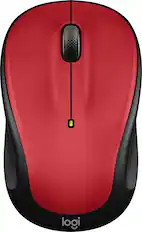 Front. Logitech - M325s Wireless Optical Compact Ambidextrous Mouse - Red.