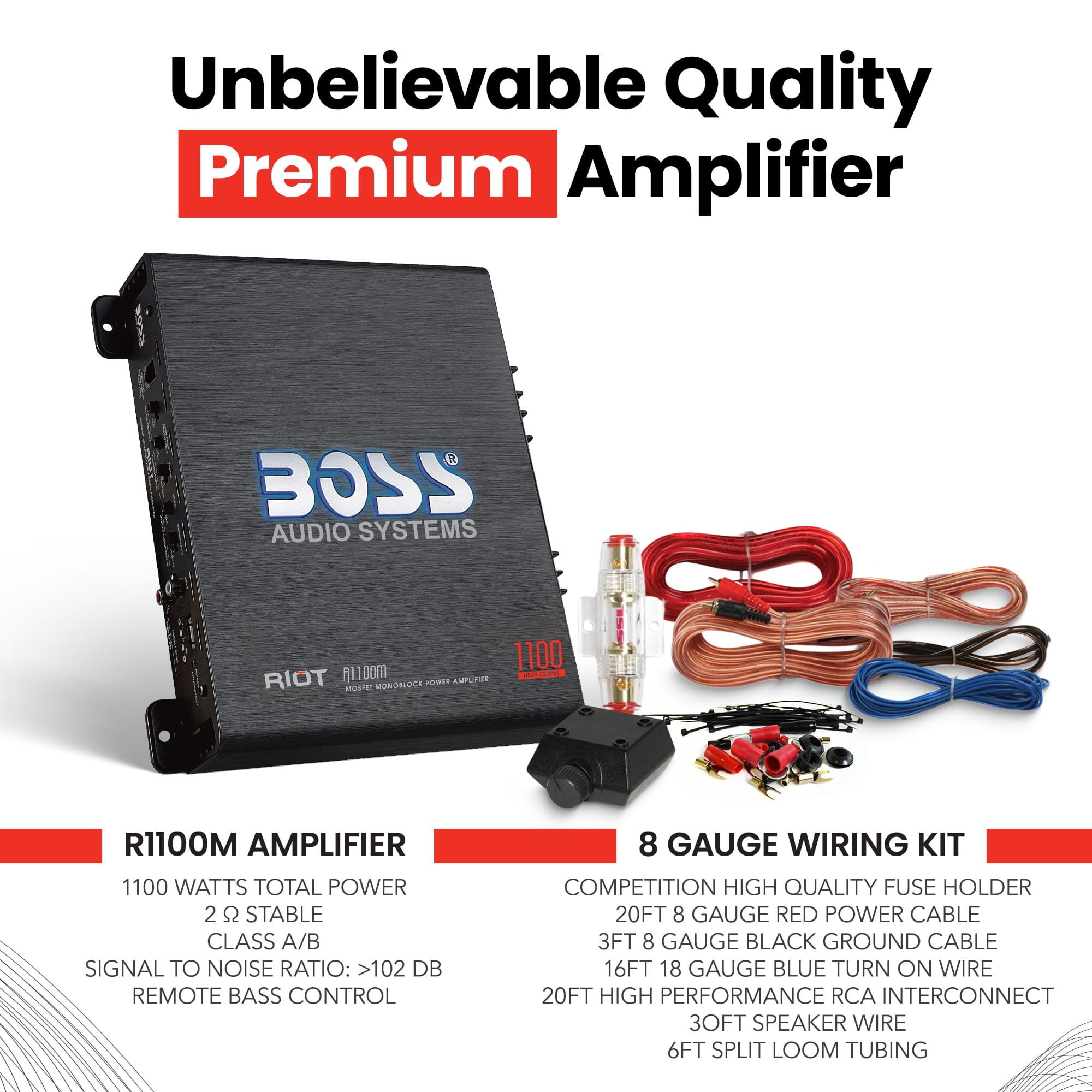 BOSS Audio New BOSS R1100M 1100W Mono Car Audio Amplifier Amp & 8