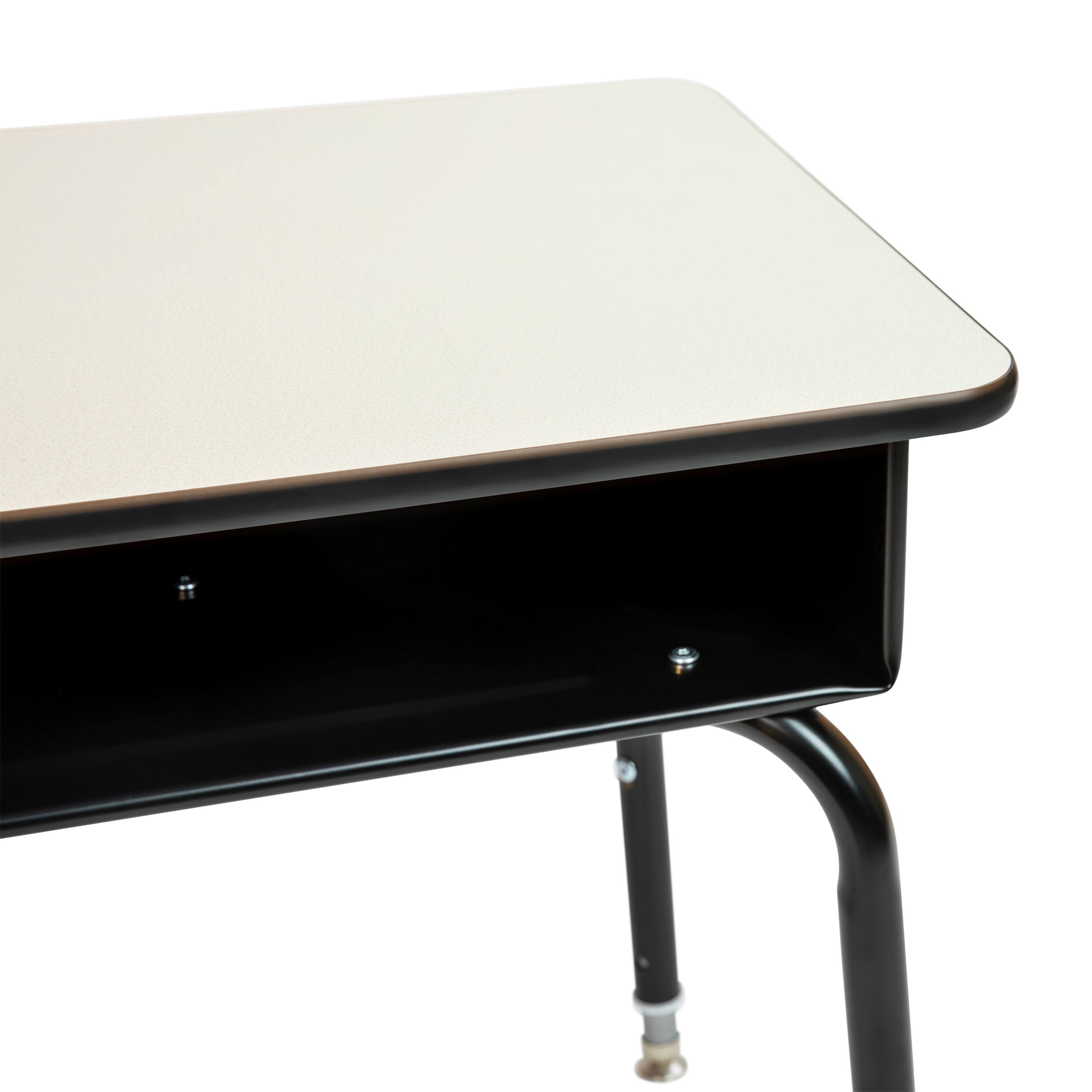 Alt View 10. Emma + Oliver - Student Desk with Open Front Metal Book Box - School Desk - Gray Top/Black Frame.