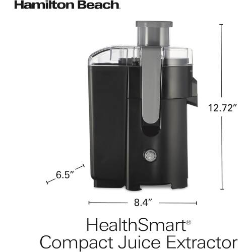Hamilton Beach  
HealthSmart® Compact Juice Extractor  
12.72" x 6.5" x 8.4"