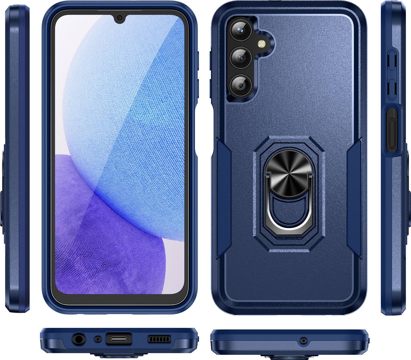Alt View 12. SaharaCase - ArmorPro Kickstand Case for Samsung Galaxy A25 5G - Blue.