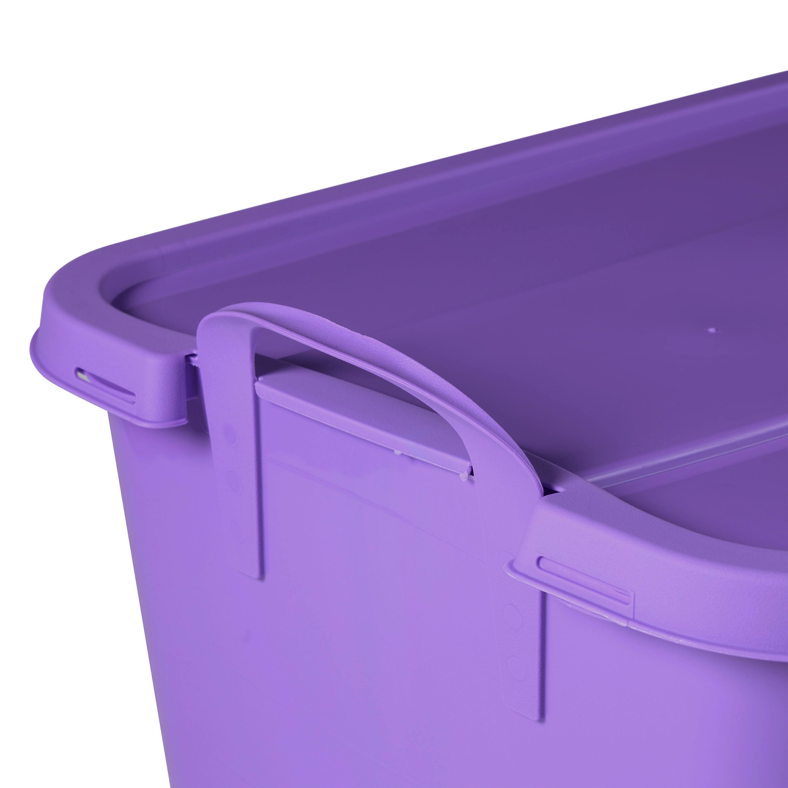 Alt View 7. Life Story - Life Story 55 Quart Stackable Storage Bin, Light Duty Container, Purple, 6 Pack - Solid Purple.