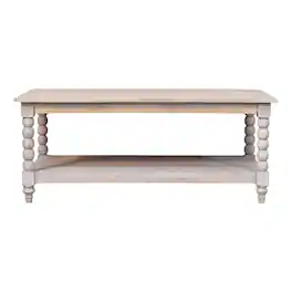 Artisan Furniture - Solid WoodEllsworth Spindle Coffee Table in Acid Wash - Brown
