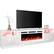 Front. U-HOMY - 36'' Electric Fireplace TV Stand, Modern Entertainment Center with Storage & LED Lights for TVs up to 80'' - White.