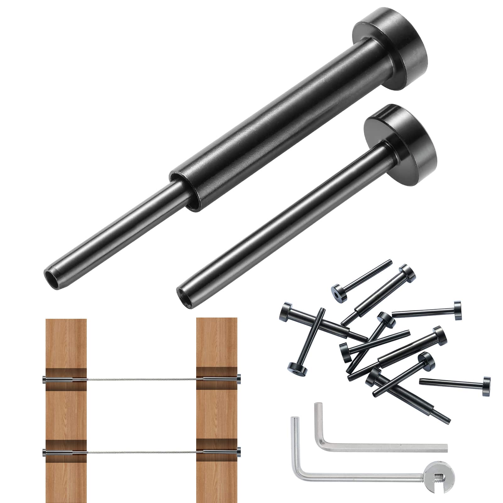 "VEVOR - 40 Pack Invisible Cable Railing kit, T316 Stainless Steel 1/8"" Invisible Receiver and Swage Stud End for Cable Railing - Black" price history on PriceWatchPro