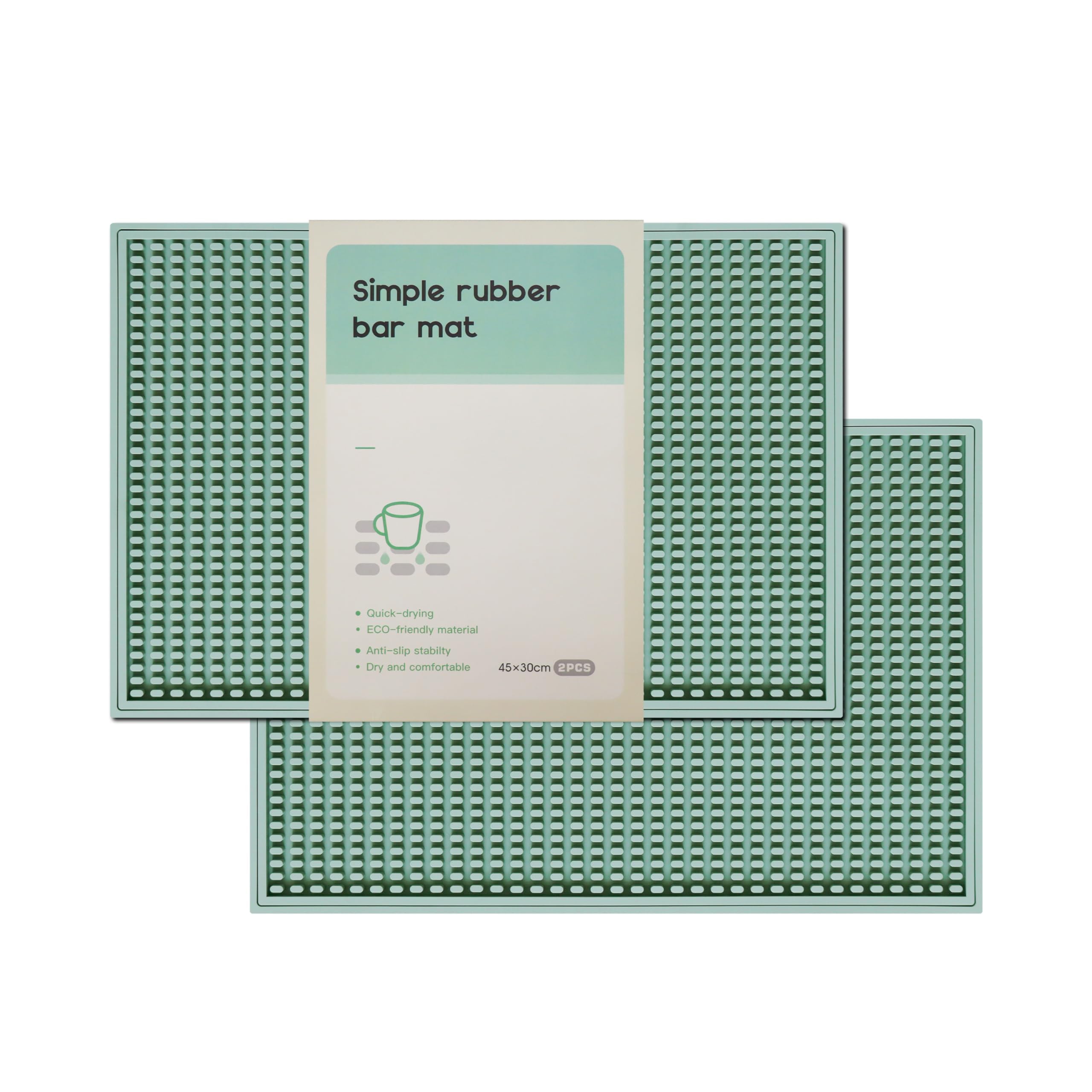 Simple rubber bar mat
- Quick-drying
- ECO-friendly material
- Anti-slip stability
- Dry and comfortable
45x30cm 2PCS