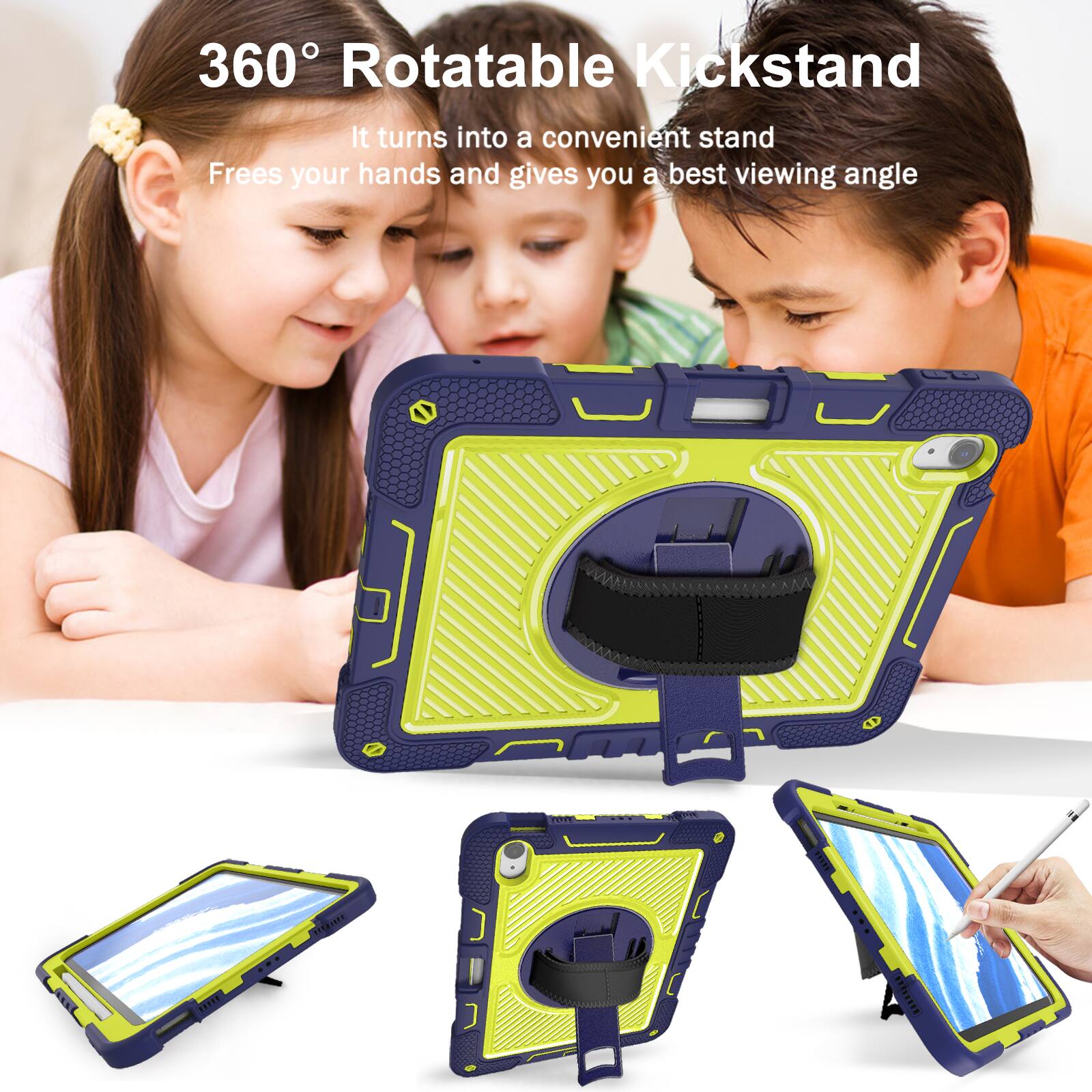 360° Rotatable Kickstand  
It turns into a convenient stand  
Frees your hands and gives you a best viewing angle