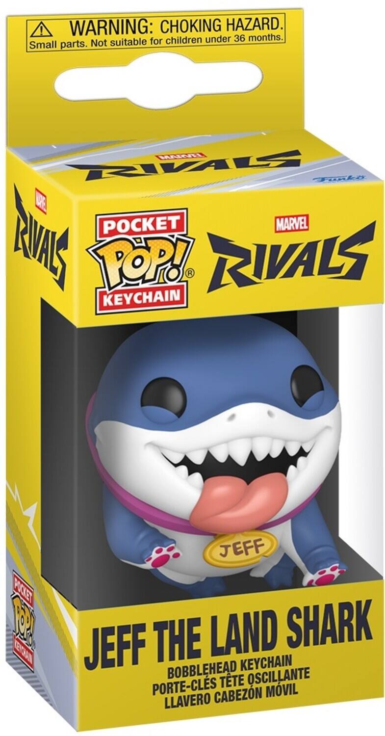 **WARNING: CHOKING HAZARD.**  
Small parts. Not suitable for children under 36 months.

**POCKET POP! RIVALS**  
**KEYCHAIN**

**JEFF THE LAND SHARK**  
BOBBLEHEAD KEYCHAIN  
PORTE-CLE TÊTE OSCILLANTE  
LLAVERO CABEZÓN MOVIL

**MARVEL**