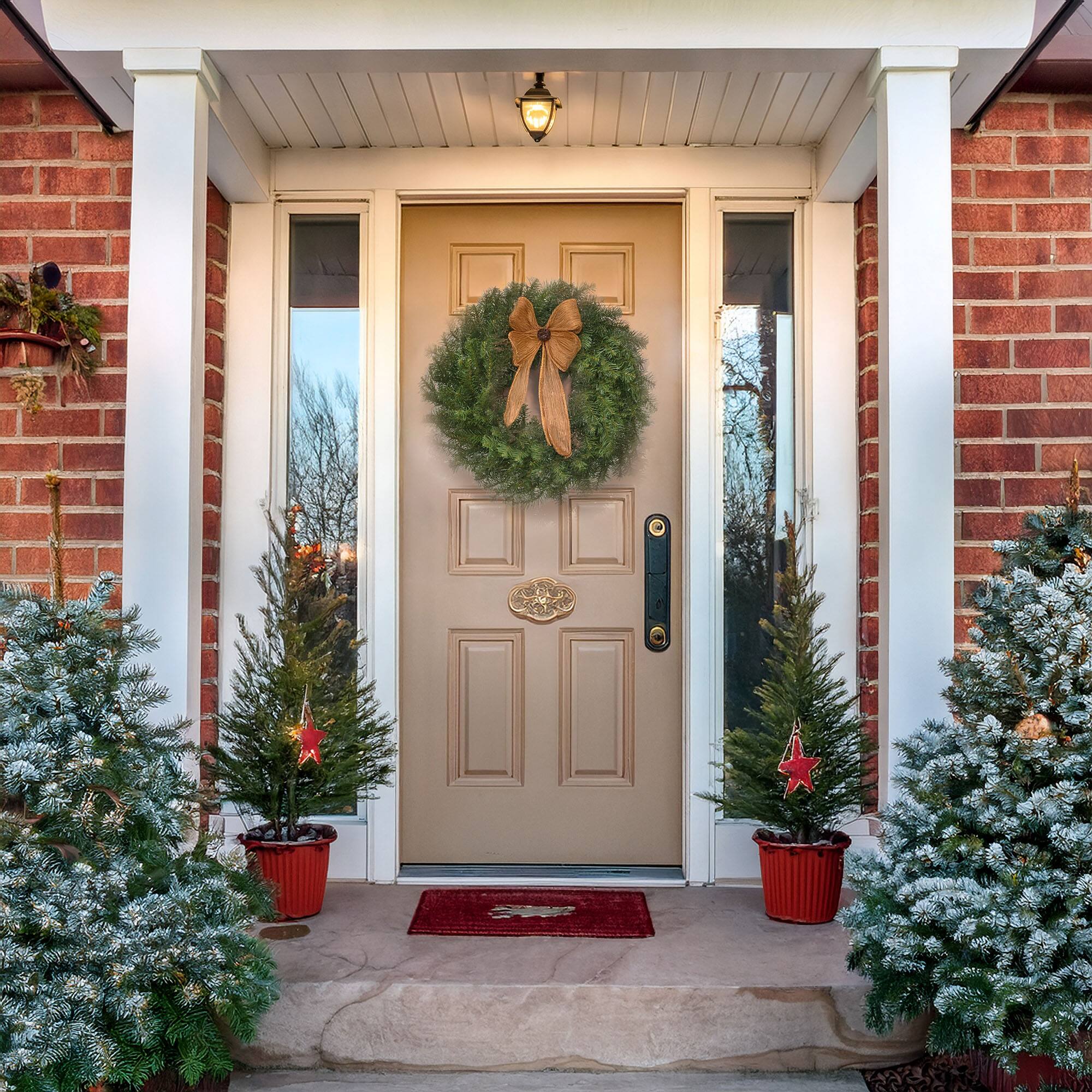 Alt View 5. Casafield - Green Fir Artificial Holiday Christmas Wreath Holiday Décor - Green.