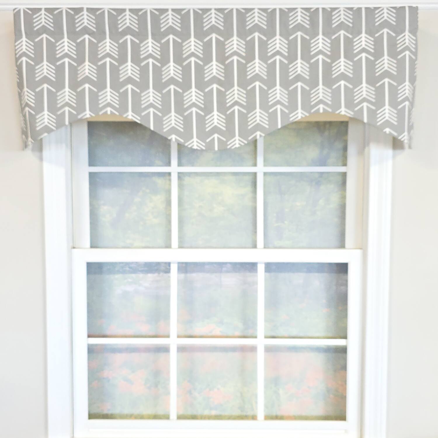 Angle. RLF Home - RLF Home 100% Cotton Native Cornice With Poly/Cotton Ivory lining Rod Pocket Valance 50" x 17" Sil - Sil.