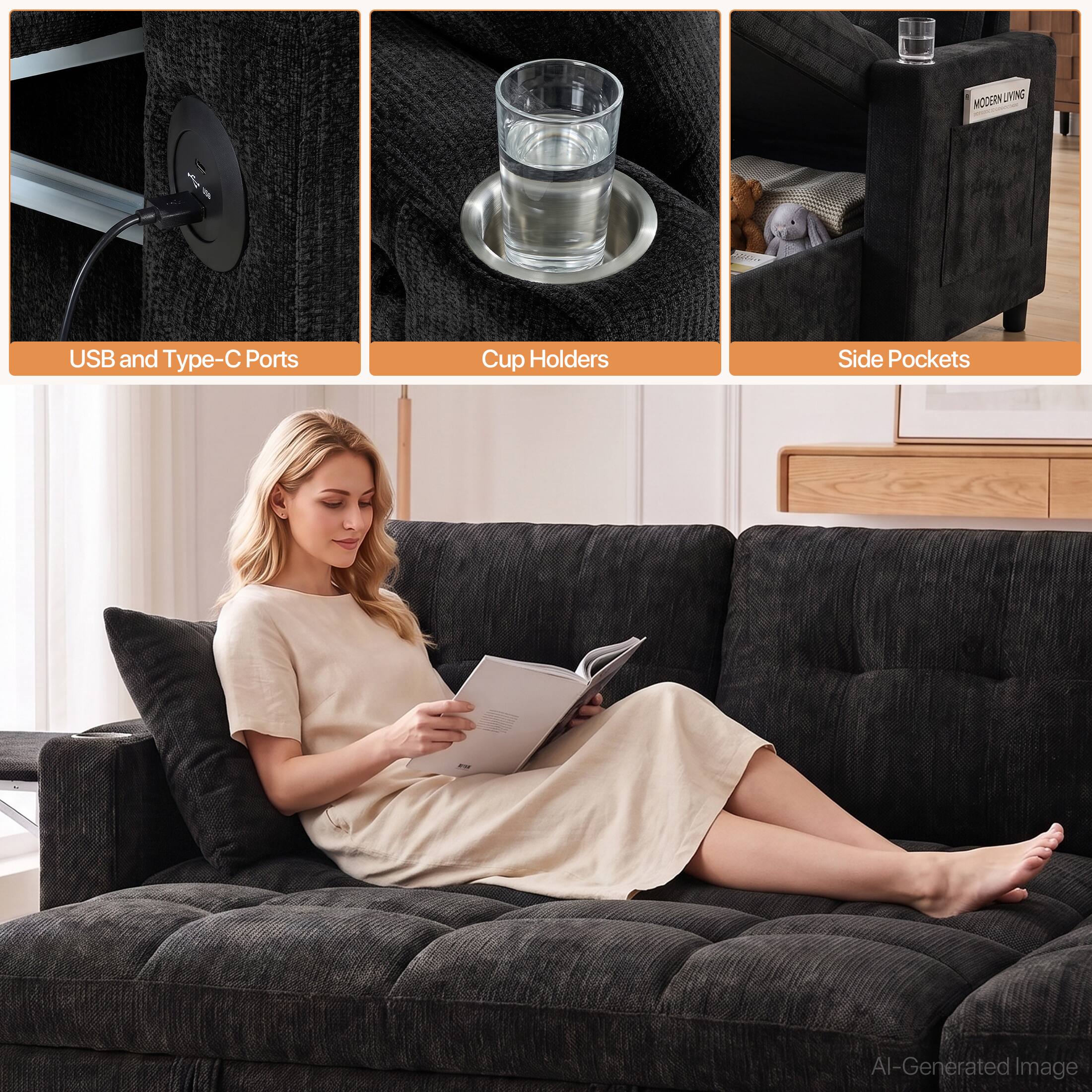 MODERN LIVING

USB and Type-C Ports
Cup Holders
Side Pockets

AI-Generated Image