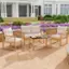 Alt View 4. Costway - 4 PCS Patio Furniture Set with Acacia Wood Frame Cushions and Coffee Table - Beige,Light Brown.