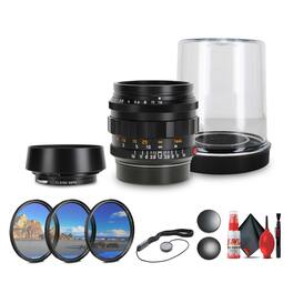 Bundle - Leica - Noctilux-M 50mm f/1.2 ASPH. Lens (Black) + Lens Filter Kit + Cleaning Kit + More - Black