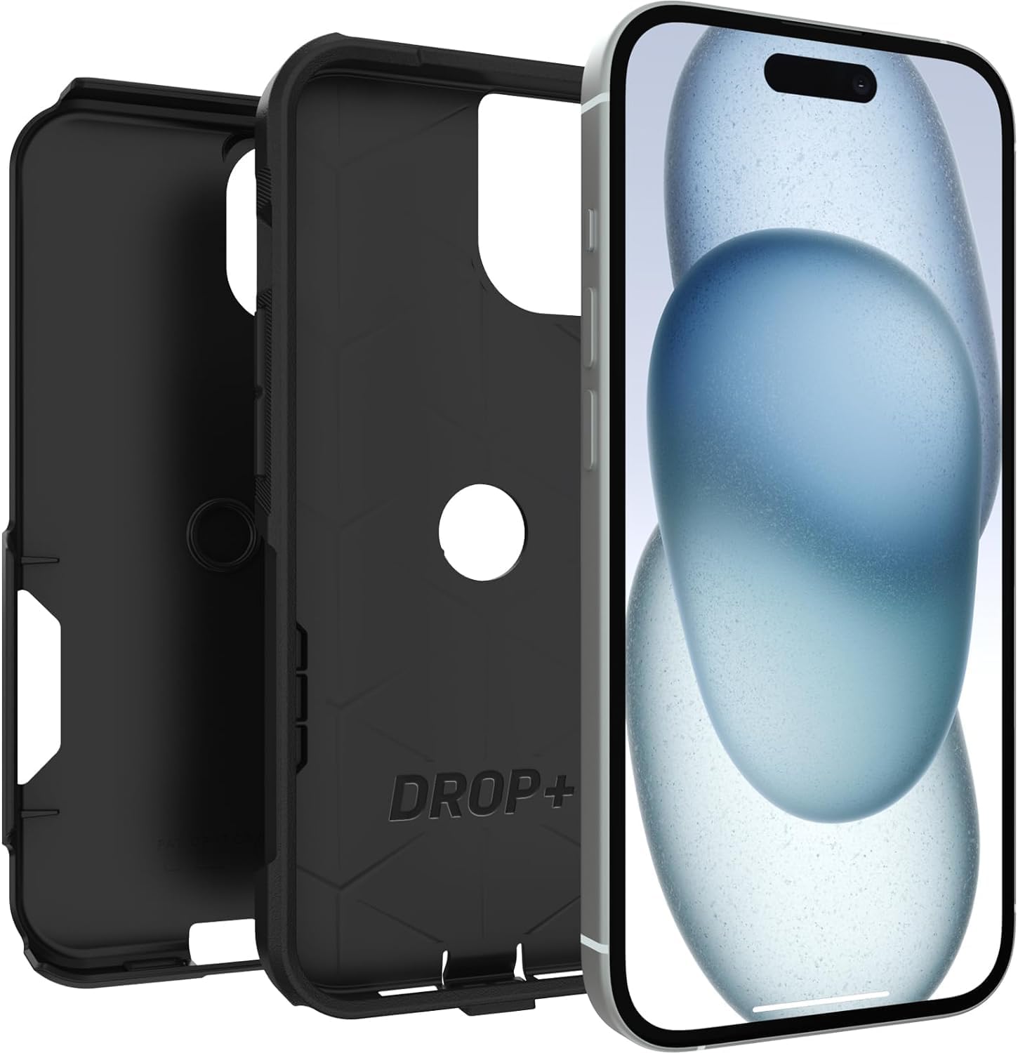 Alt View 1. OtterBox - OtterBox - Commuter Series Hard Shell Case for Apple iPhone 17e, Apple, iPhone 16e, iPhone 15, iPhone 14, & iPhone 13 - Black.