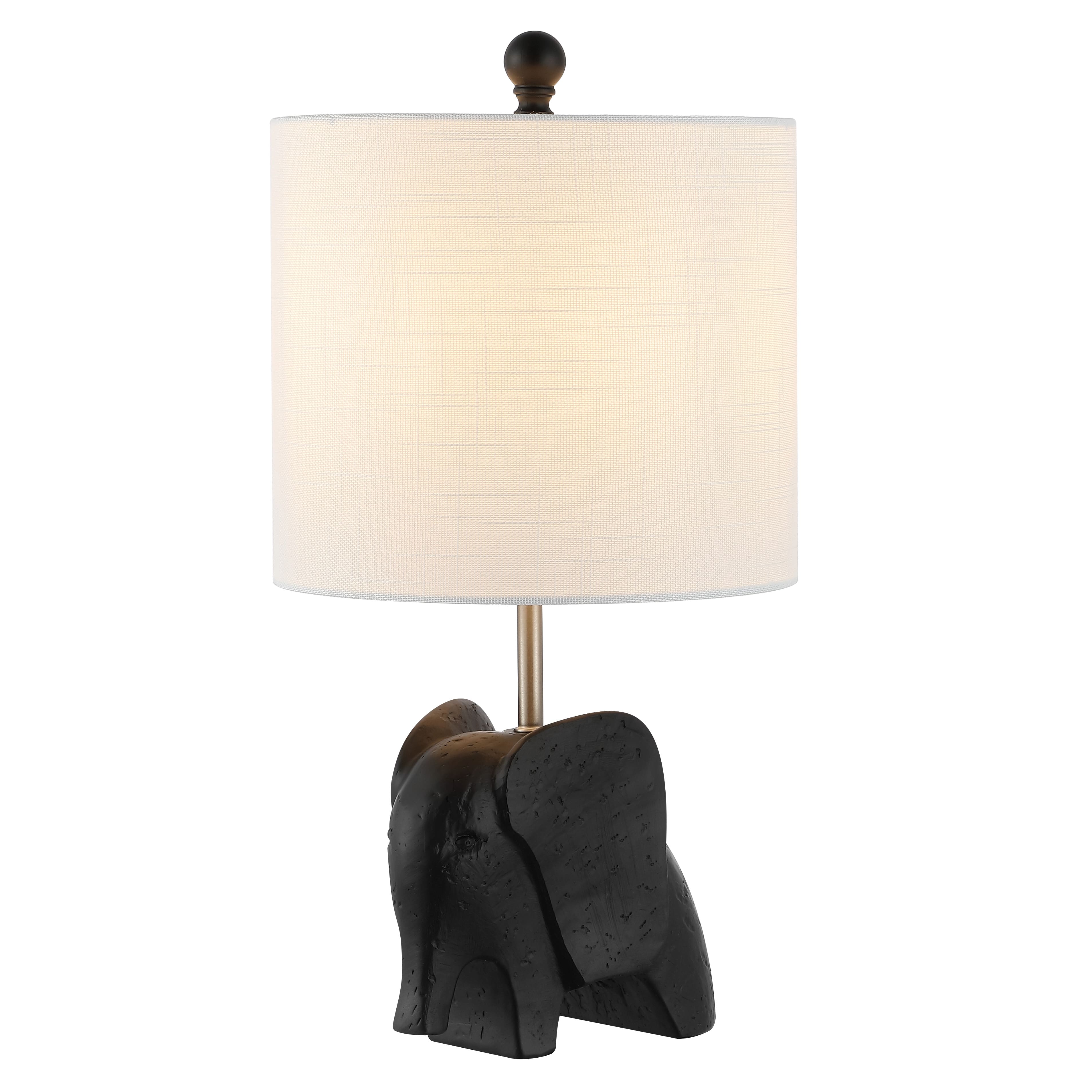 "Jonathan Y - Koda 17.5"" Eclectic Southwestern Resin/Iron Elephant LED Kids' Table Lamp, Black" price history on PriceWatchPro